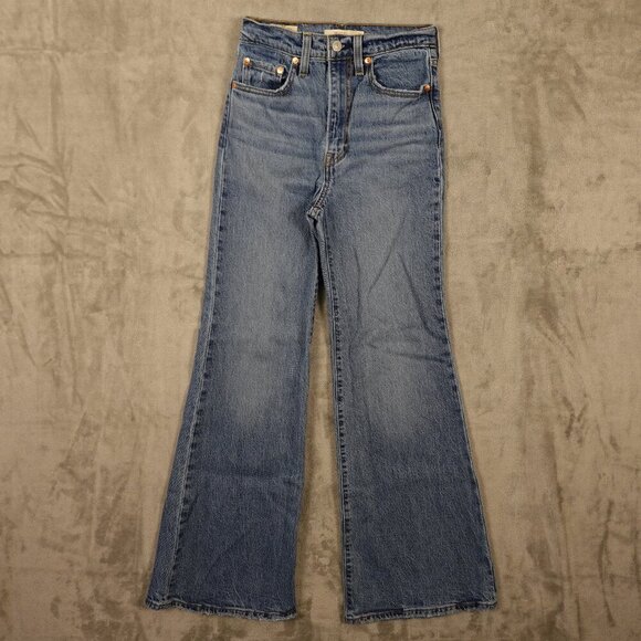 Levi's jeans ribcage Bell women's 24 light wash blue denim red tab premium - Picture 1 of 15